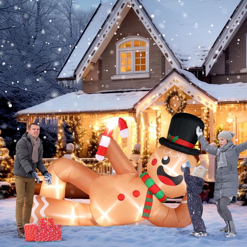 Lying Gingerbread Yard Decor