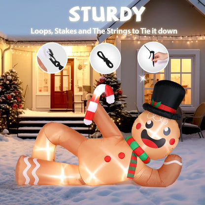 Lying Gingerbread Yard Decor