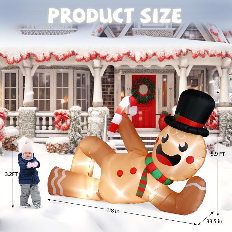Lying Gingerbread Yard Decor